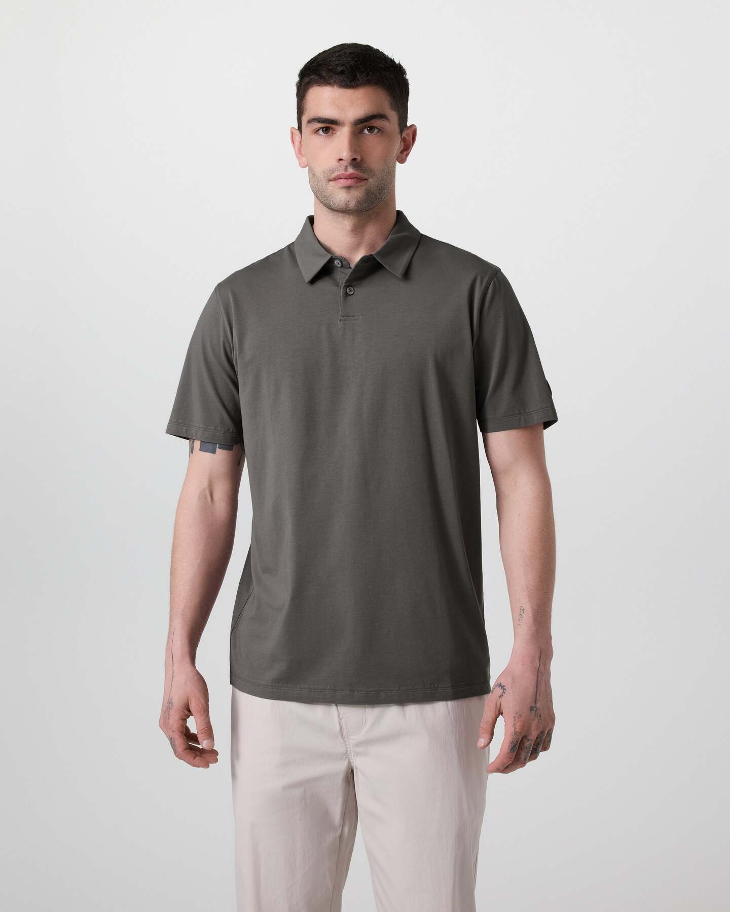 Short Sleeve Feather Polo