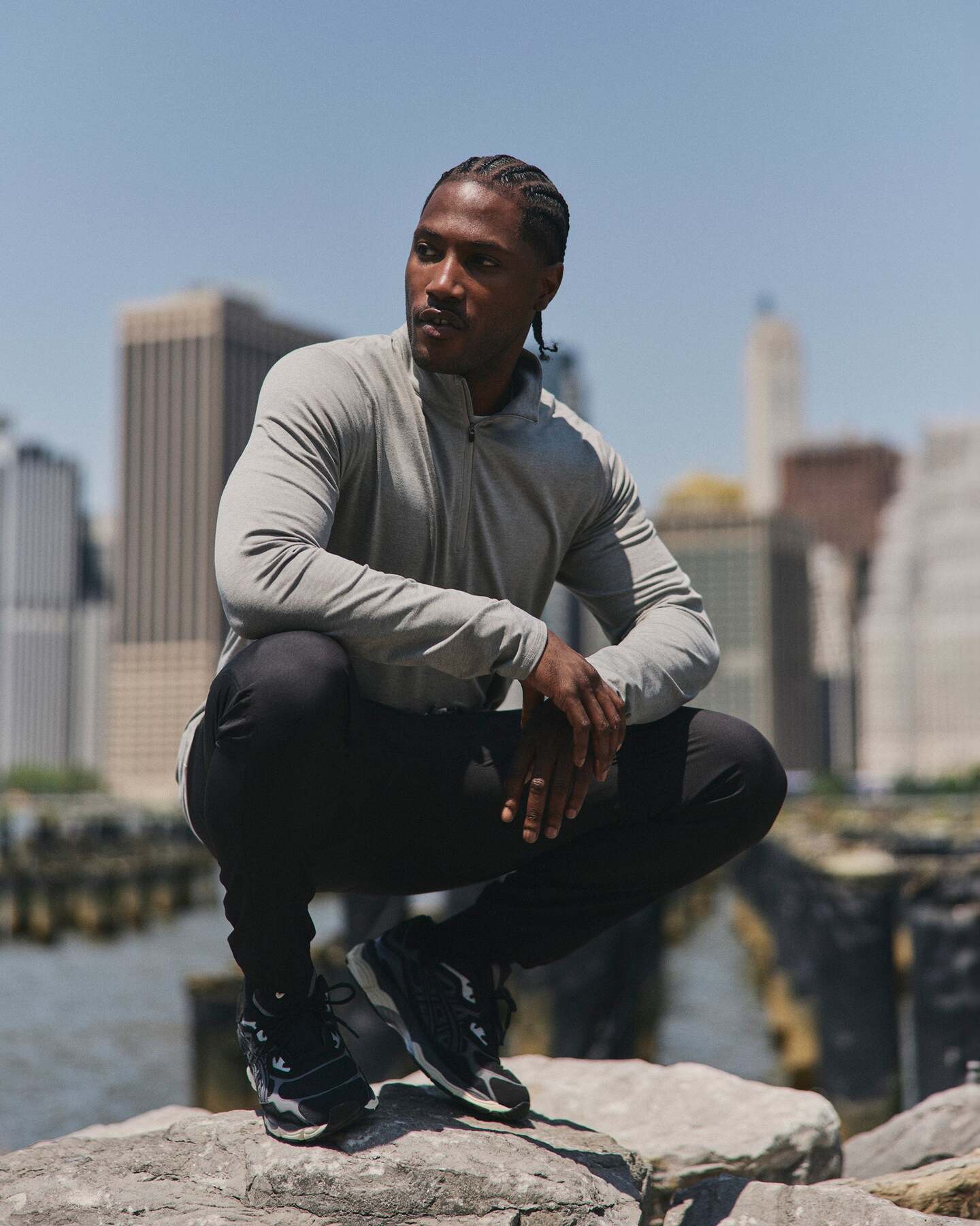 Ponto Half Zip Mock Neck